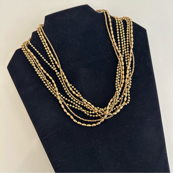 Lucky Brand | Gold-Tone Multi-Strand Bead Chain Long Necklace - Picture 8 of 16